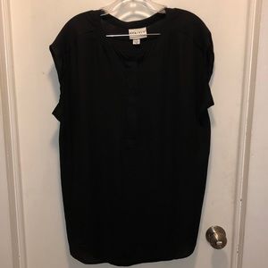 Ava & Viv black, quarter-zip top